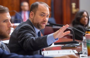 City Council Speaker Corey Johnson, seen here calling for a dozen more meetings for NIMBYs to yell about bus lanes. Photo: John McCarten