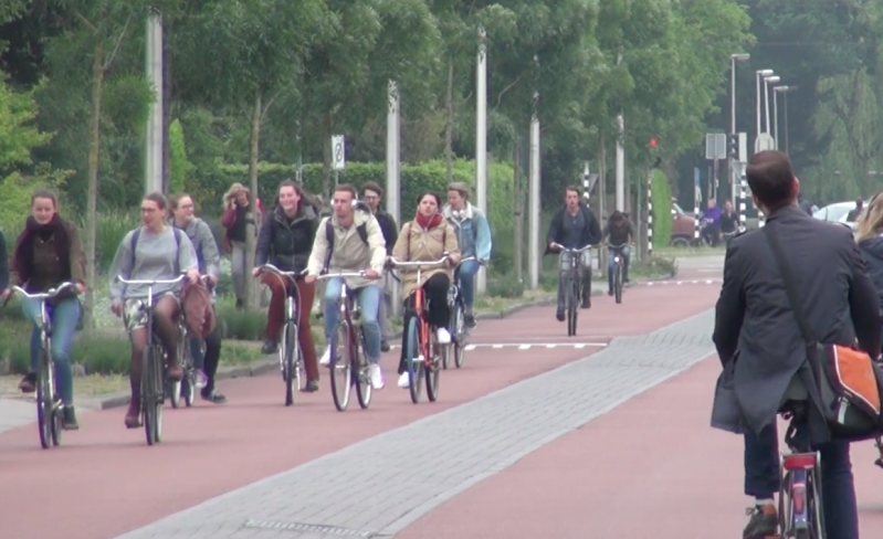 This used to be a highway — for cars. Now it's a well-used bike path. Photo: Clarence Eckerson Jr.