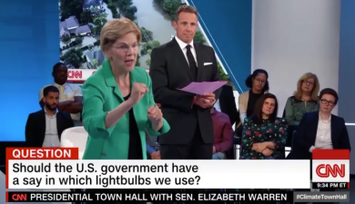 Elizabeth Warren at a CNN presidential "town hall" earlier this year.