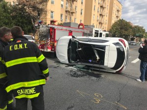 Yes, the NYPD will still show up to these kinds of crashes. But cops will no longer respond to minor crashes — a policy change with massive ramifications that remain unvetted. File photo: Gersh Kuntzman