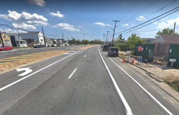 The spot on Cross Bay Boulevard where a cyclist was struck and killed on Sunday. Photo: Google