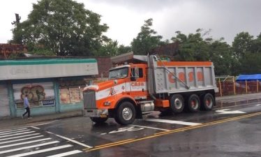 A truck plied its route in Hunts Point in the Bronx. Photo: Eve Kessler