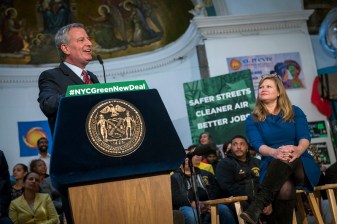 This was Wednesday, before Mayor de Blasio disputed our reporting and called us advocates with "one worldview." (He's right: The truth is our worldview). Photo: Ed Reed/Mayoral Photography Office
