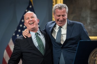 Mayor de Blasio and then-NYPD Commissioner James O'Neill. Michael Appleton/Mayoral Photography Office