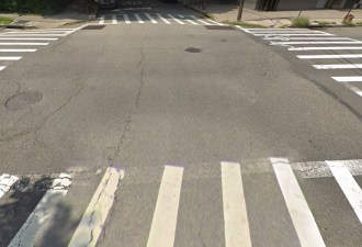 The pedestrian was struck in the opposite crosswalk from the stop sign where the driver started the chain of tragic events. Photo: Google