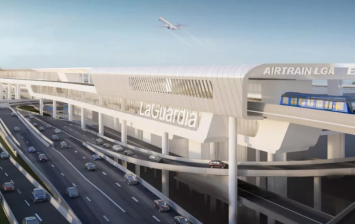 A rendering of the proposed LGA AirTrain.  Image: Governor's Office