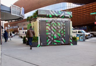What do we want? Bike parking! When do we want it? Now! The Oonee pod at Atlantic Terminal. Photo: Yosef Kessler
