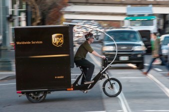 Coming soon to New York City: Cargo bikes by delivery companies. Photo: UPS