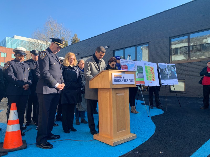 Council Member Ydanis Rodriguez led a moment of silence for victims of road violence. Photo: Gersh Kuntzman