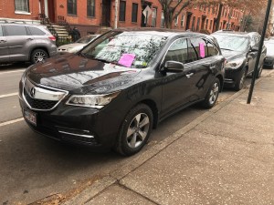 Don't steal teachers' stolen parking at PS 261 in Brooklyn! Photo: Vince DiMiceli