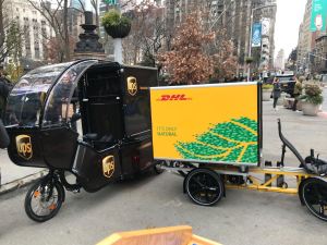 UPS and DHL cargo bikes in Manhattan. File photo: Dave Colon