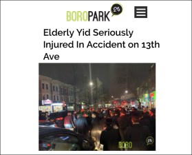 How the local news covered the crash, including its easy to misunderstand headline. Photo: Boro Park 24