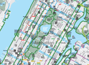 Ever notice how there are plenty of north-south protected bike lanes in and around Central Park, but no real protected route for cyclists between the East and West sides?