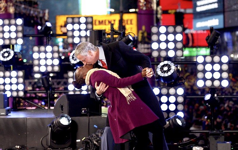 Mayor de Blasio and the First Lady on New Year's Eve. Photo: Joanna Graham/Mayoral Photography Office