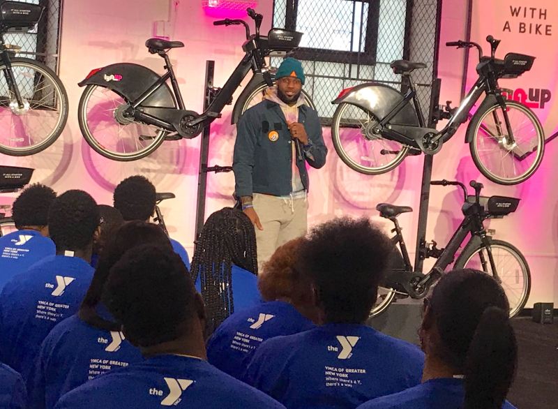 NBA legend LeBron James will help underwrite bike-share memberships for kids. Photo: Dave Colon
