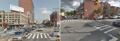 Pedestrians were killed on W. 125th Street (left) and 57th Avenue (right).