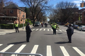 Four cops at one intersection. No wonder the NYPD's open-streets plan failed. Photo: Angela Stach