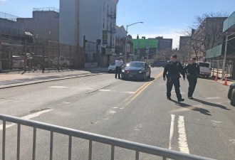 The newly created open space on Bushwick Avenue is overpoliced. Photo: Julianne Cuba