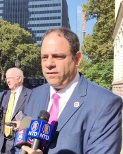 Queens Council Member Costa Constantinides is running for Borough President with an ambitious transit and safe streets platform. Photo: Gersh Kuntzman