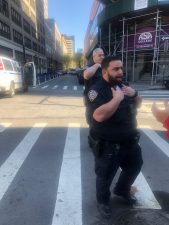 Police from Transit Bureau 30 shut down an open street in Downtown Brooklyn on Thursday.