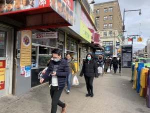 People started wearing masks early in Flushing. Photo: World-Journal