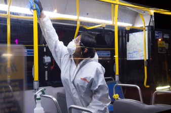 Transit workers are disinfecting every subway car as overnight service is discontinued for the length of the pandemic. Photo: Trent Reeves/MTA