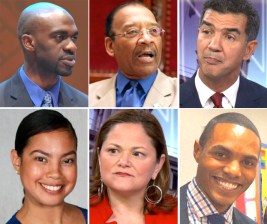Six candidates to succeed Jose Serrano in Congress representing The Bronx are (clockwise from top left): Michael Blake, Ruben Diaz Sr., Ydanis Rodriguez, Ritchie Torres, Melissa Mark-Viverito and Samelys Lopez.