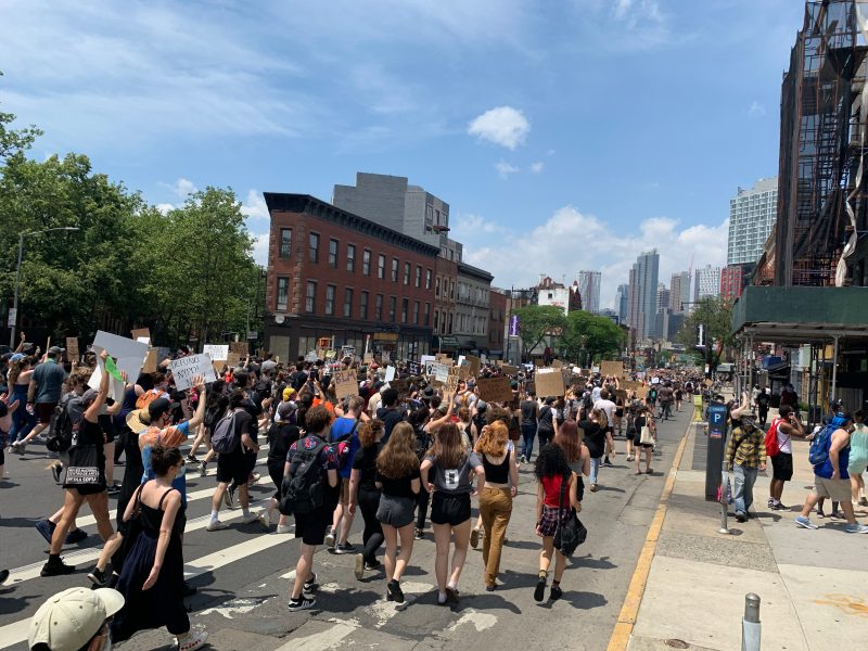Protests on Flatbush in Brooklyn last week. Photo: Gersh Kuntzman