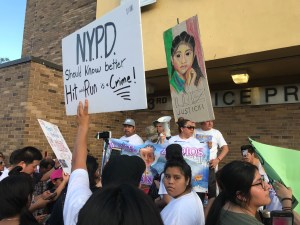 Friends, family, and neighbors of 4-year-old Luz Gonzalez marched to the 83rd Precinct two years ago demanding answers. Photo: Julianne Cuba