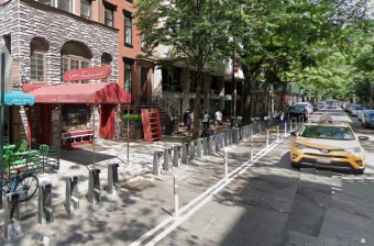 Gene's is a great old restaurant that wants a Citi Bike rack moved. Photo: Google