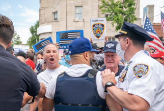 Former State Senator Marty Golden was in the thick of the violent pro-cop  rally on Saturday in Dyker Heights.