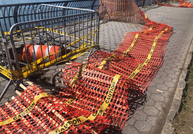 The East Side Greenway near 101st Street has been like this for weeks. Photo: Adam Light