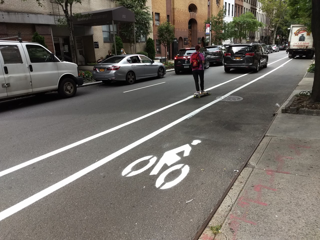 The East 61st St. bike lane. Photo: Liam Jeffries