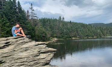 Our old man editor sent this picture after he hiked to a secret pristine mountain lake the other day.