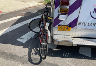 Morgan L. Sykes's mangled bike at the scene of the crash. Photo: Courtesy Morgan L. Sykes