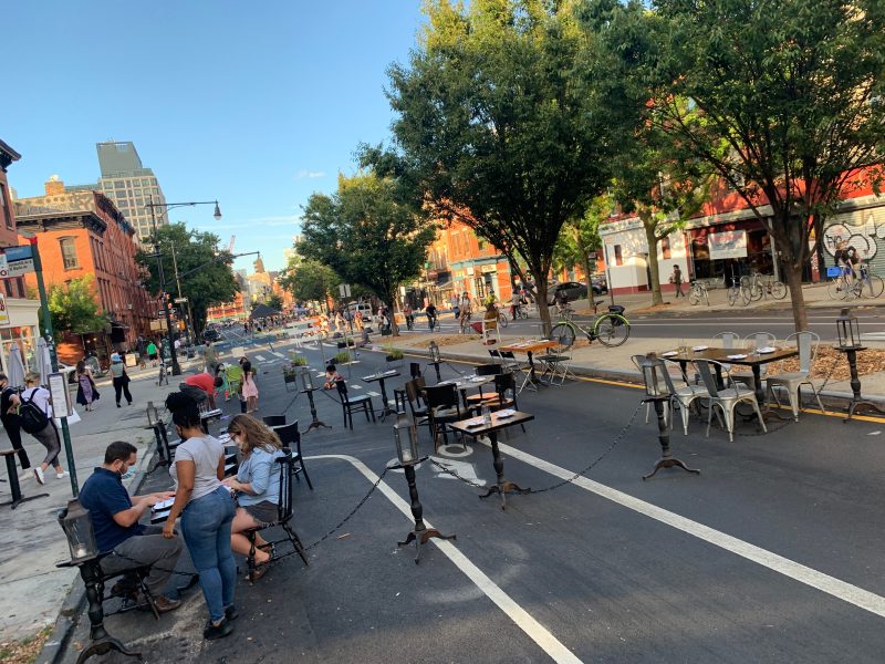 The open dining street on Vanderbilt Avenue. File photo: Gersh Kuntzman