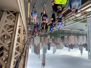 Hundreds of people walked the Queensboro Bridge south outer roadway in 2020 to demand more space for people like them. File photo: Gersh Kuntzman