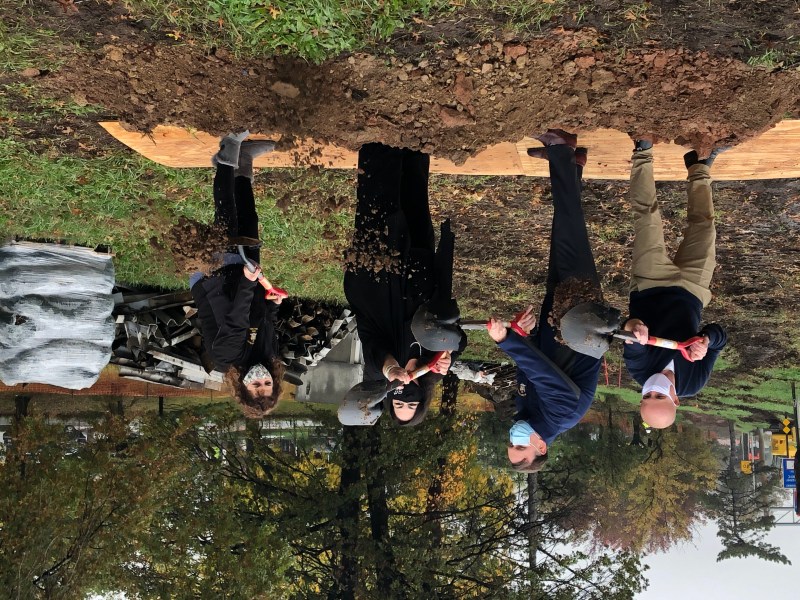 Politicians love a shovel shot. (From left) Rep. Max Rose, Assembly Member Michael Cusack, state DOT Commissioner Marie Therese Dominguez, and State Sen. Diane Savino.