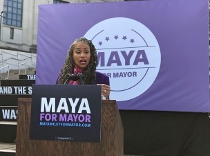 Hat's in the ring: Mayoral candidate Maya Wiley. Photo: Dave Colon