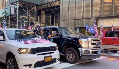 Supporters of President Trump blocked Fifth Avenue on Sunday.