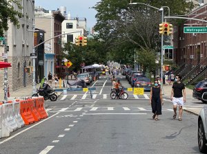 The Berry Street open street is beloved enough that residents want to lock it in forever. Photo: North Brooklyn Open Streets Community Coalition