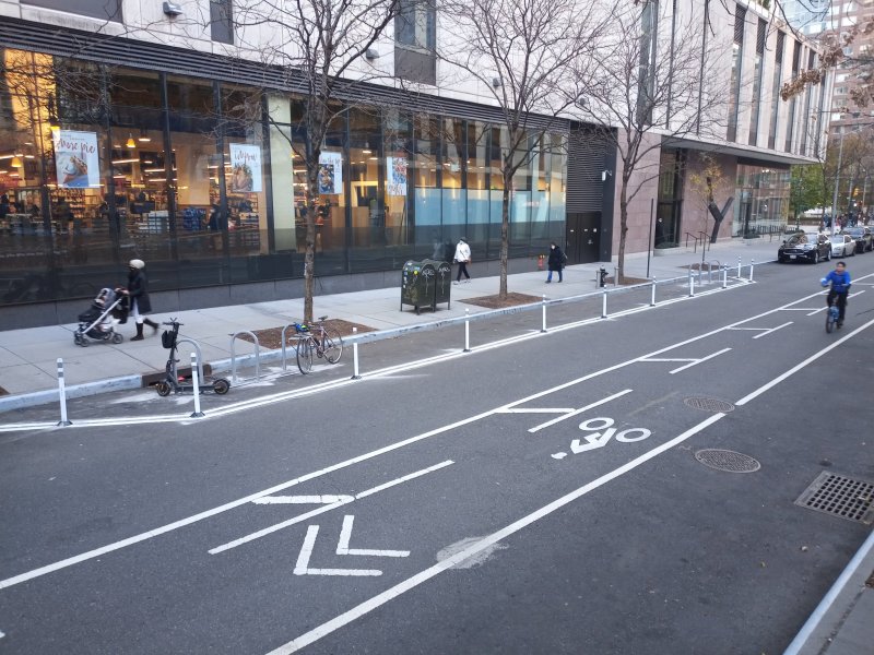 The cargo bike corral outside of Whole Foods on Warren Street. Photo: Austin Horse