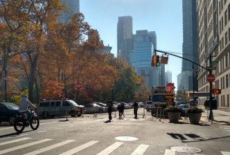 A phalanx of NYPD at Columbus Circle. Photo: Austin Jain-Conti