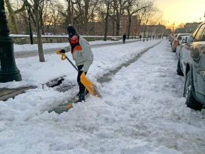 And, um, what happens in neighborhoods without heroes like Darren Goldner, who takes it upon himself to shovel bike lanes? Photo: Gersh Kuntzman (not a hero)