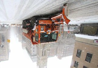 This picture is intentionally upside down. Photo: NYC Sanitation