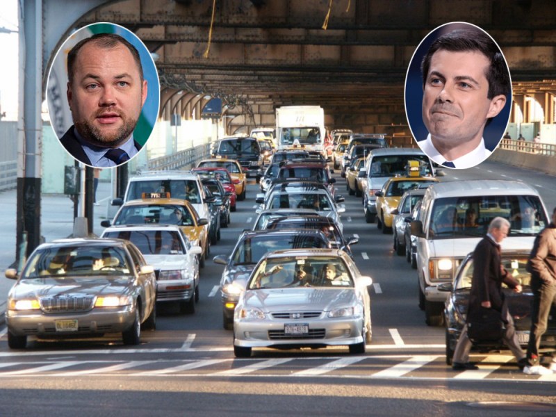 Congestion — with Corey Johnson and Pete Buttigieg (insets)