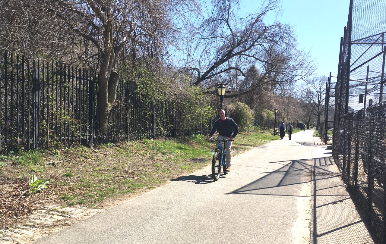 Biking on the Hudson River Greenway in Inwood. Photo: Eve Kessler