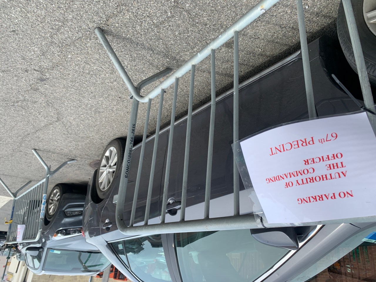 Clergy park in these spaces, but they claim permission from the 67th.