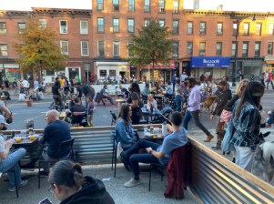 Vanderbilt Avenue in Brooklyn is a successful open street, but too many others have challenges. It will take a city  focus on public space management to ensure that people-centered placemaking thrives. File photo: Prospect Heights Neighborhood Development Council