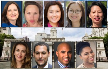Candidates to succeed Margaret Chin include (clockwise from top left) Susan Damplo, Jacqueline Gross, Susan Lee, Gigi Li, Jenny Low, Tiffany Winbush, Denny Salas, Chris Marte and Maud Maron.